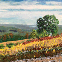 Detail of acrylic, Clarry Hill 2023
